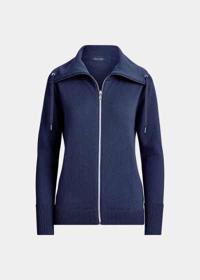 Sueter Ralph Lauren Mujer Azul Marino - Zip Funnelneck Golf - UYORI6702